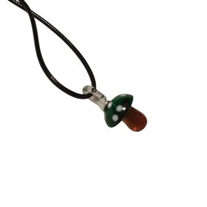 Hand Crafted Green and Brown Mushroom Necklace